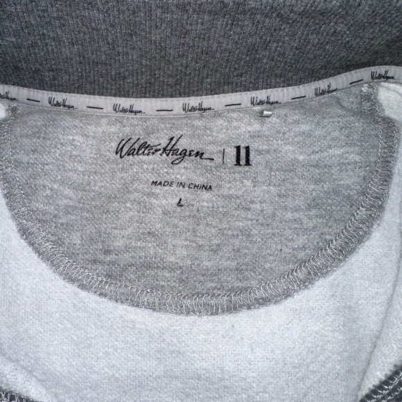 Walter Hagen 11 Mens Golf Shirt Long Sleeves 1/4 Zip Pullover Gray Sz L - Picture 3 of 5